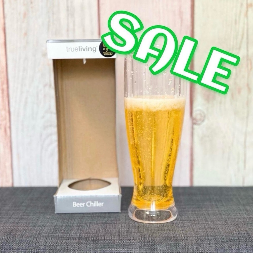 ‼️CLEARANCE SALE‼️ 🆕True Living Beer Beverage Freezable Chiller Drinking Glass